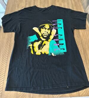 ICE CUBE RAP HIP HOP ARTIST ADULT LARGE BLACK GRAPHIC TSHIRT RETRO THROWBACK